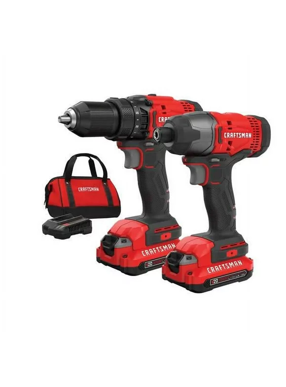 Craftsman V20 Cordless Drill Combo Kit, 2 Tool (CMCK200C2)