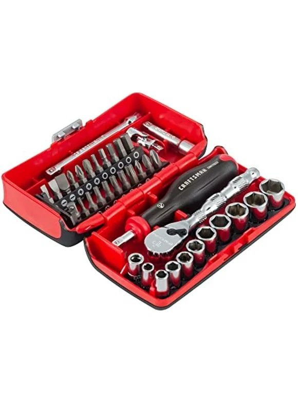 CRAFTSMAN V-SERIES Socket Set, Shallow MM, 1/4 Inch Drive, 38 Piece (CMMT45751V)