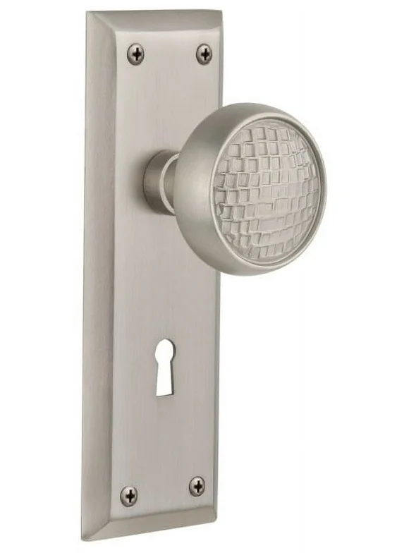 Nostalgic Warehouse Nykcra_Sd_Kh Craftsman Solid Brass Single Dummy Door Knob - Nickel