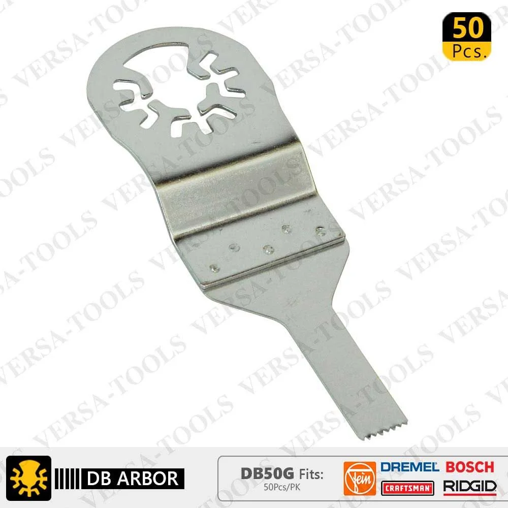 Versa Tool DB50G 10mm Stainless Steel Saw Blades Compatible with Fein Multimaster, Dremel, Bosch, Craftsman, Ridgid Oscillating Tools 50/Pk