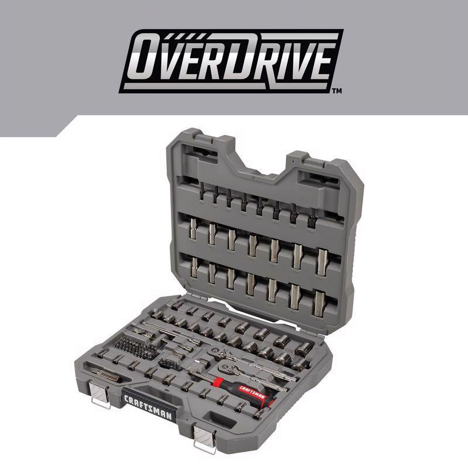 Craftsman OVERDRIVE 1/4 and 3/8 in. drive Metric/SAE 6 Point Mechanic's Tool Set 99 pc
