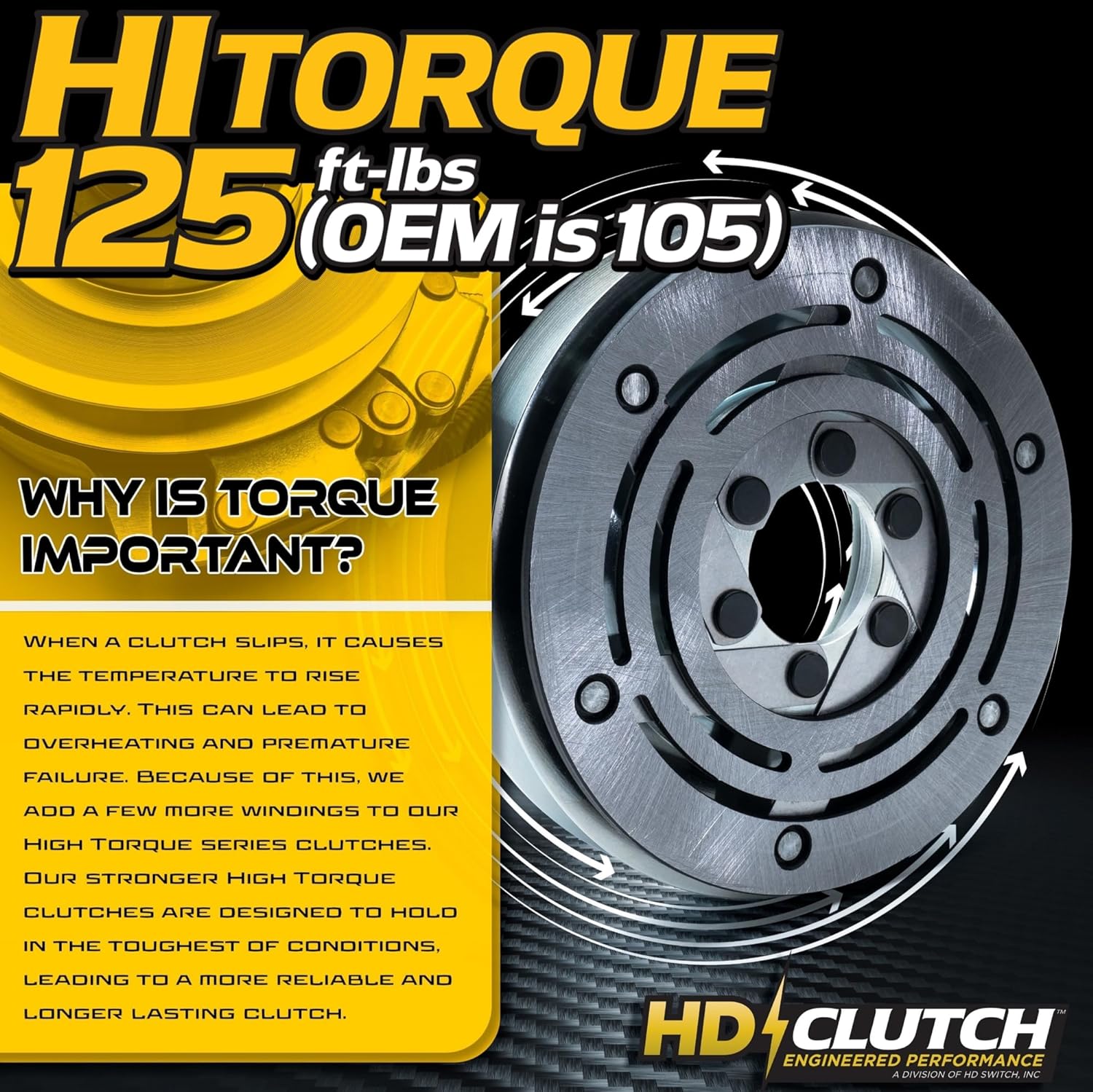 HD Switch HiTorq 125ftlbs (OEM is 105) 917-05209 Billet Pulley Clutch & 925-3233A 10A PTO Switch Fits Troy-Bilt MTD Craftsman Cub Cadet RZT-L RZT-LX RZT-S RZT-SX XT1-GT50 717-05209 Lawn Mower Tractor