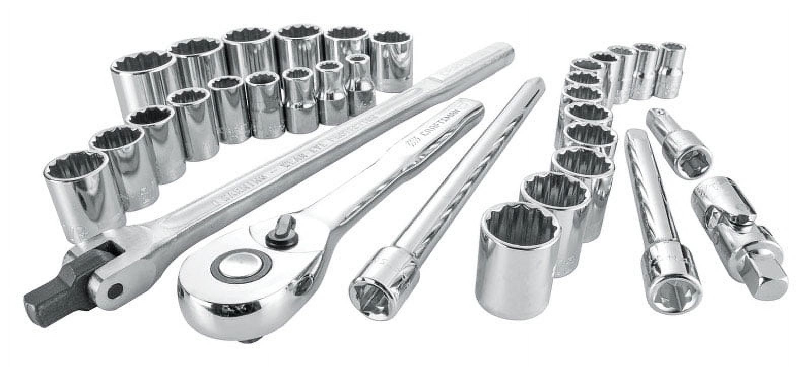 Craftsman 1/2 in. drive Metric and SAE 12 Point Mechanic's Tool Set 33 pc. - Case Of: 1; Each Pack Qty: 33; Total Items Qty: 33