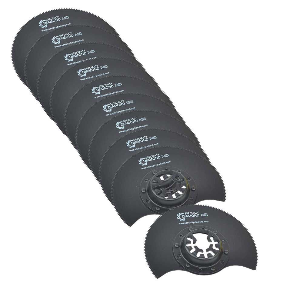 Versa Tool MB10J 80mm HSS Semi-Circular Multi-Tool Saw Blades, 9mm Offset Mount Fits Fein Multimaster, Dremel, Bosch, Craftsman, Ridgid Oscillating Tools - 10/Pk