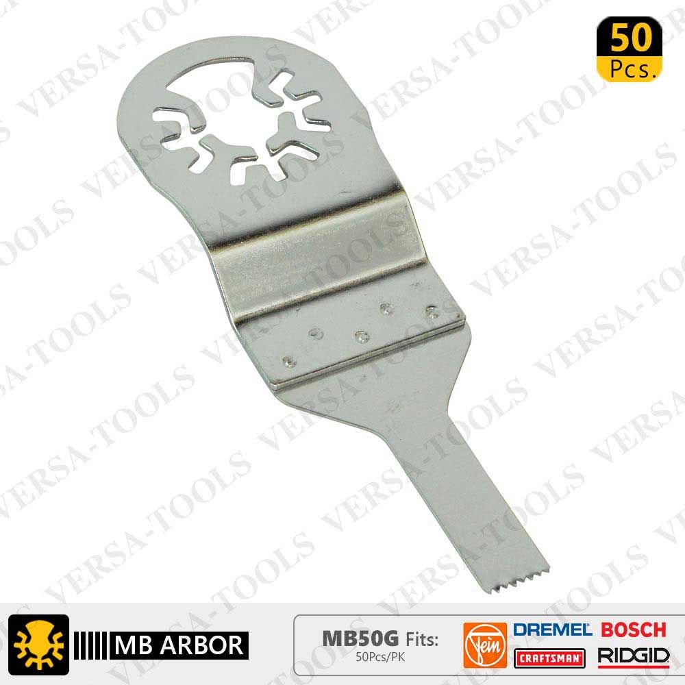 Versa Tool MB50G 10mm Stainless Steel Saw Blades Compatible with Fein Multimaster, Dremel, Bosch, Craftsman, Ridgid Oscillating Tools / 50pk