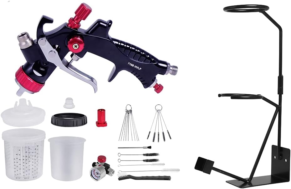 Alupre Gravity Feed Paint Spray Gun Stand Holder Sprayer Stand With Strainer Holder Wall Bench - View #9