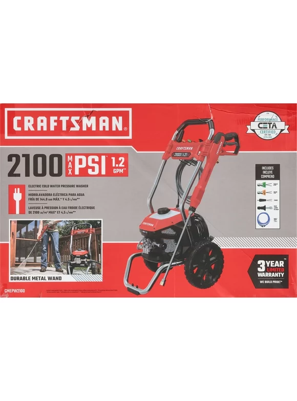 Craftsman Craftsman CMEPW2100 Electric Pressure Washer, 2100 PSI