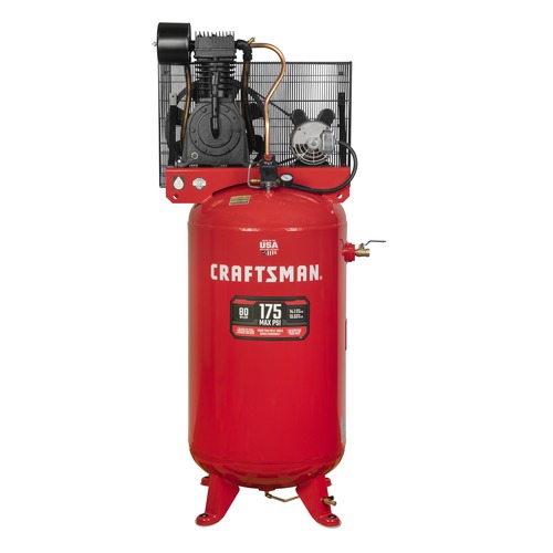 Craftsman 230V 22 Amp 5 HP 2-Stage 80 Gallon 13.5 SCFM @ 175 PSI Oil-Lubricated Electric Vertical Corded Air Compressor