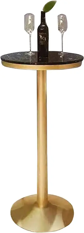 21.6 Inch Round Cocktail Bar Table,Cocktail Bar Table with Gold Metal Legs and Base Craftsmanship, Black Marble Table Top Tall Bistro Pub Table,Counter Bar Height Table (Size : 55x105cm)
