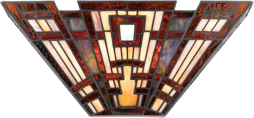 TFCC8802 Classic Craftsman Tiffany Wall Sconce, 2-Light 120 Total Watts, 7