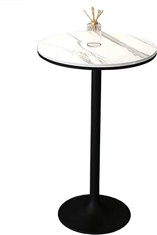 21.6 Inch Round Cocktail Bar Table with Metal Legs and Base Craftsmanship, Marble Table Top Tall Bistro Pub Table (Size : 55x75cm)
