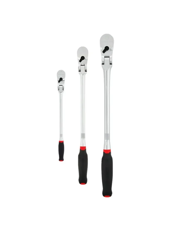 Craftsman V-Series 1/2, 1/4 and 3/8 in. drive Comfort Grip Long Flex Head Ratchet Set