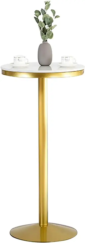 Coffee Table Round Cocktail Bar Table with Metal Legs and Base, Marble High Table for Family Reception Room Bar, Modern Iron Craftsmanship Leisure Table (Size : 55x95cm)