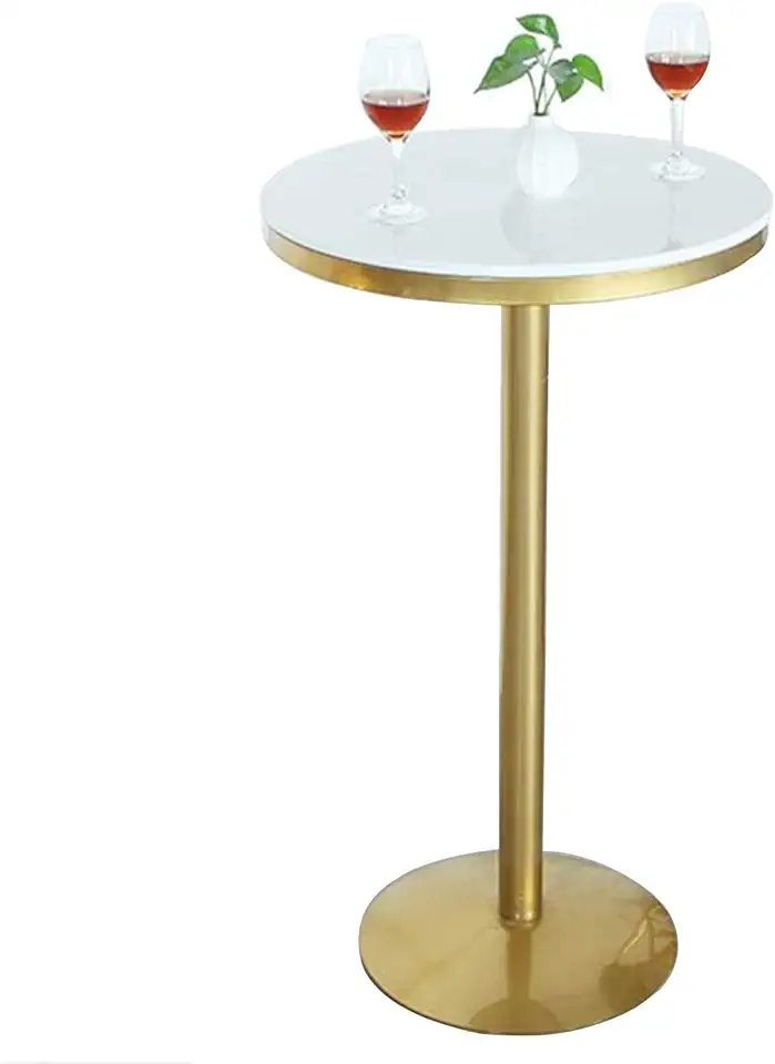 Coffee Table Round Cocktail Bar Table with Metal Legs and Base, Marble High Table for Family Reception Room Bar, Modern Iron Craftsmanship Dining Table (Size : 55x95cm)