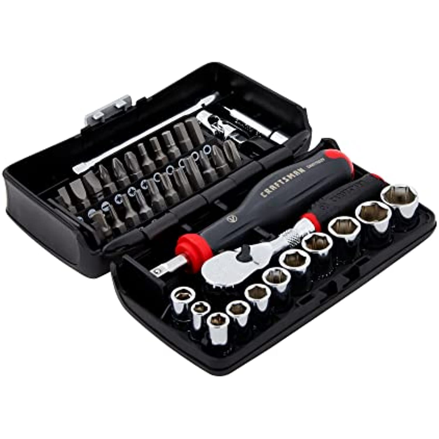 CRAFTSMAN V-SERIES Socket Set, Shallow SAE, 1/4 Inch Drive, 38 Piece (CMMT45750V)
