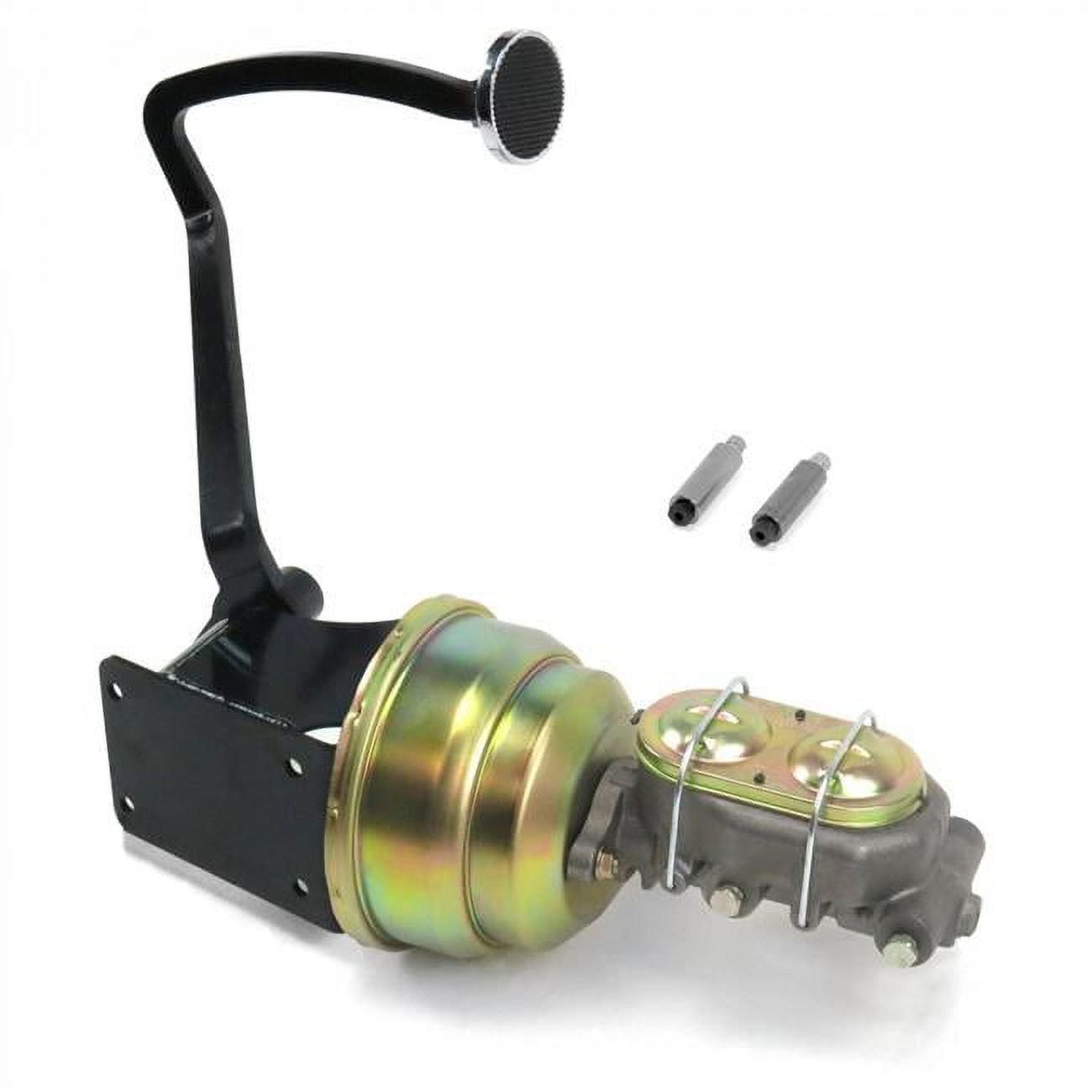 Helix  7 in. 3 in. Pad Disk & Disk Round Dual Brake Pedal Kit for 1940-1948 Chevy Tri-5, Chrome