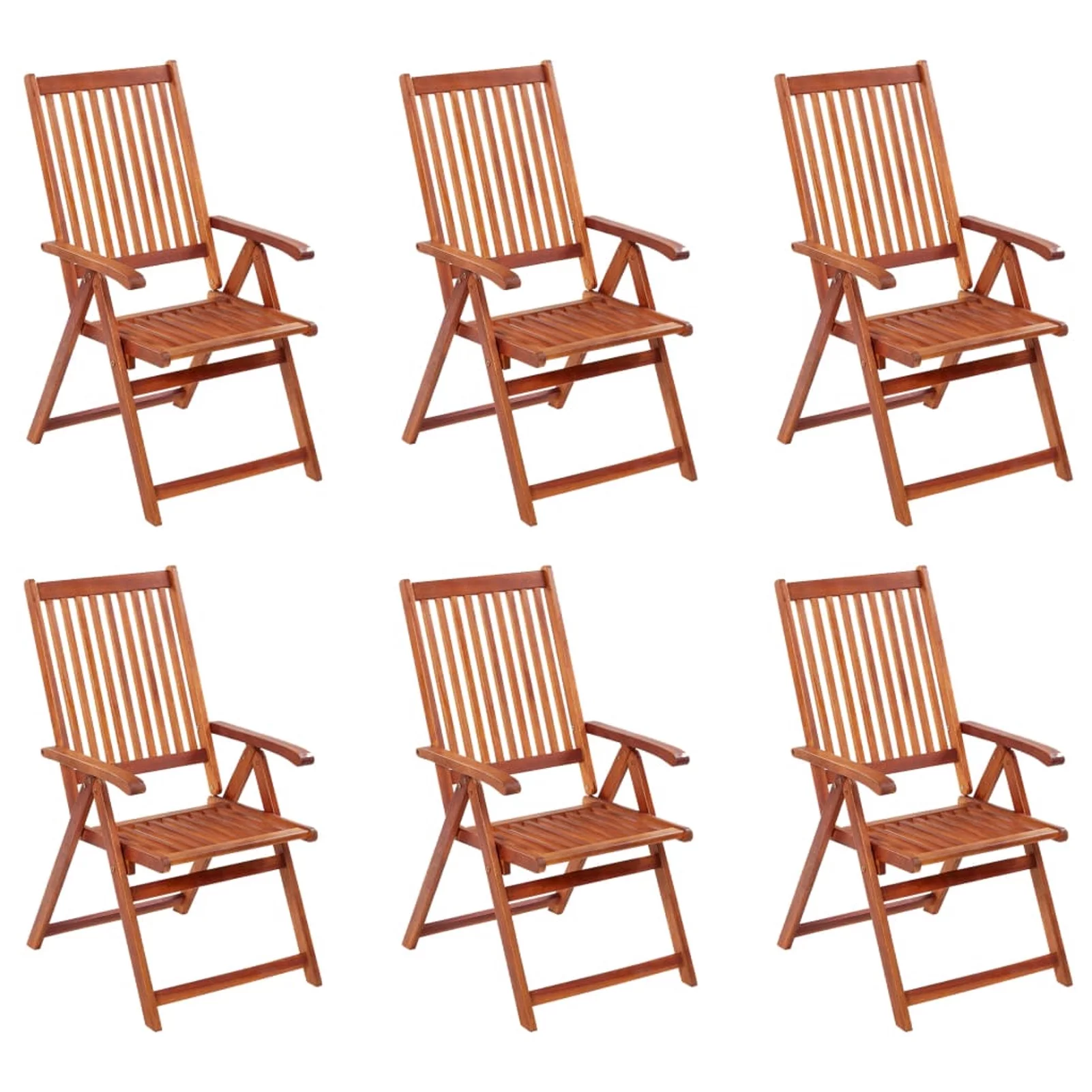 Irfora Folding Patio Chairs 6 pcs Solid Acacia Wood