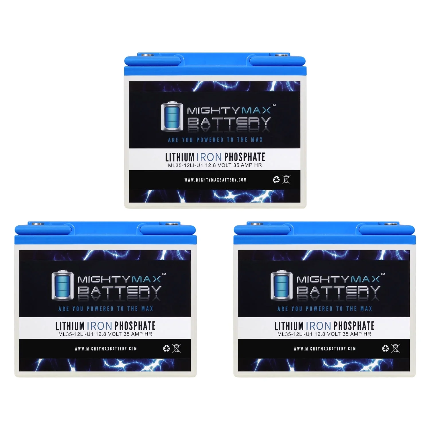 12V 35AH U1 Lithium Replacement Battery compatible with Golden Technology Regent Scooter Sterling - 3 Pack