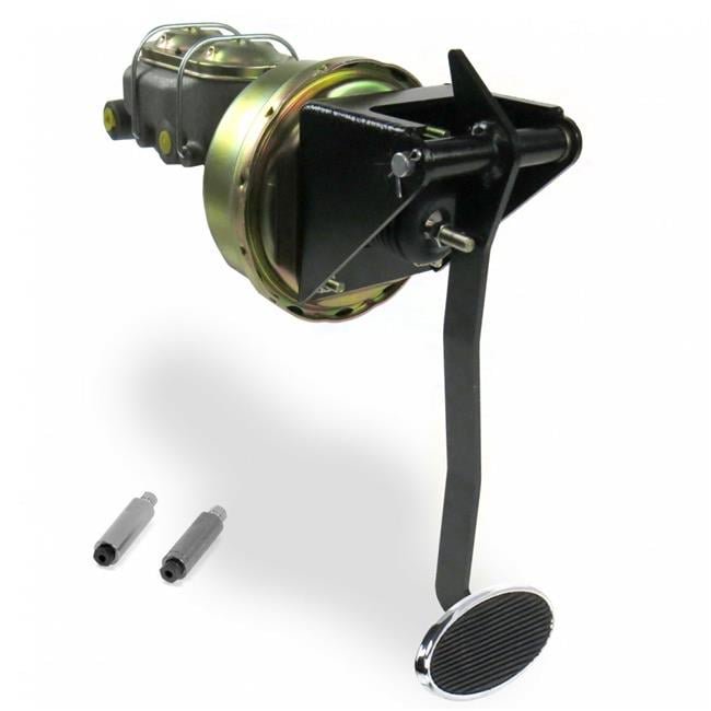 Helix Suspension Brakes & Steering 321114 7 in. Single Universal Firewall Disc & Drum Brake Pedal Kit with Large Oval Chrome Pad