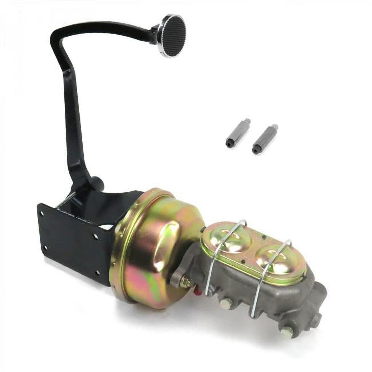 Helix  7 in. 3 in. Pad Disk & Disk Round Single Brake Pedal Kit for 1940-1948 Chevy Tri-5, Chrome