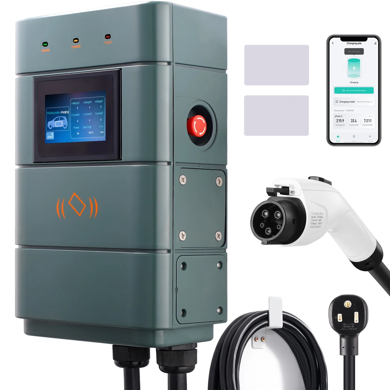 BENTISM Level 2 EV Charging Station 48A Home Electric Vehicle Charger NEMA6-50