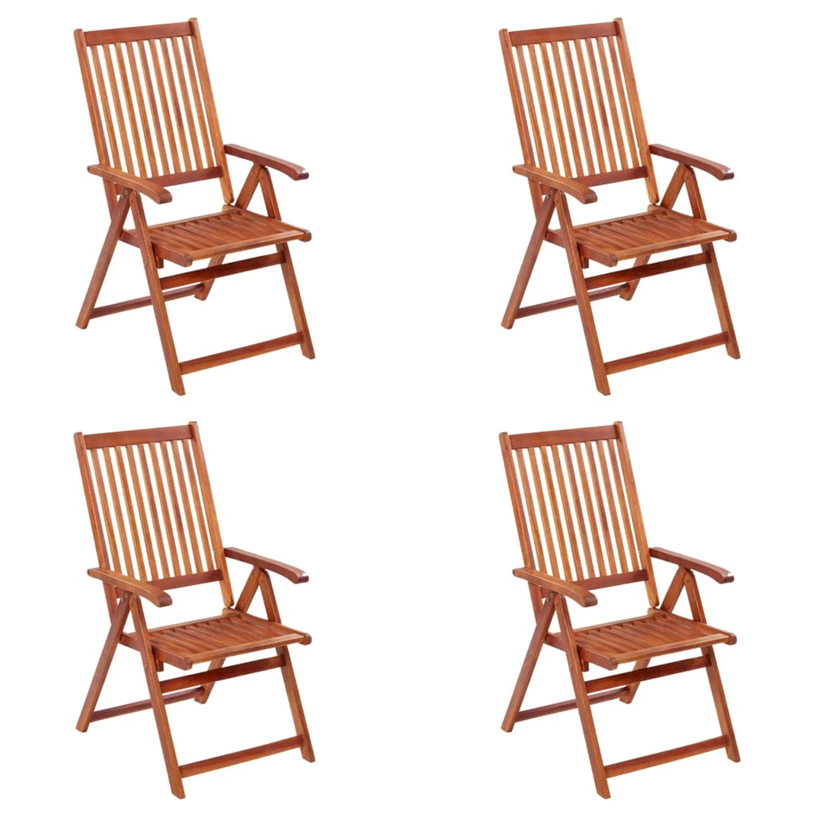 Irfora Folding Patio Chairs 4 pcs Solid Acacia Wood