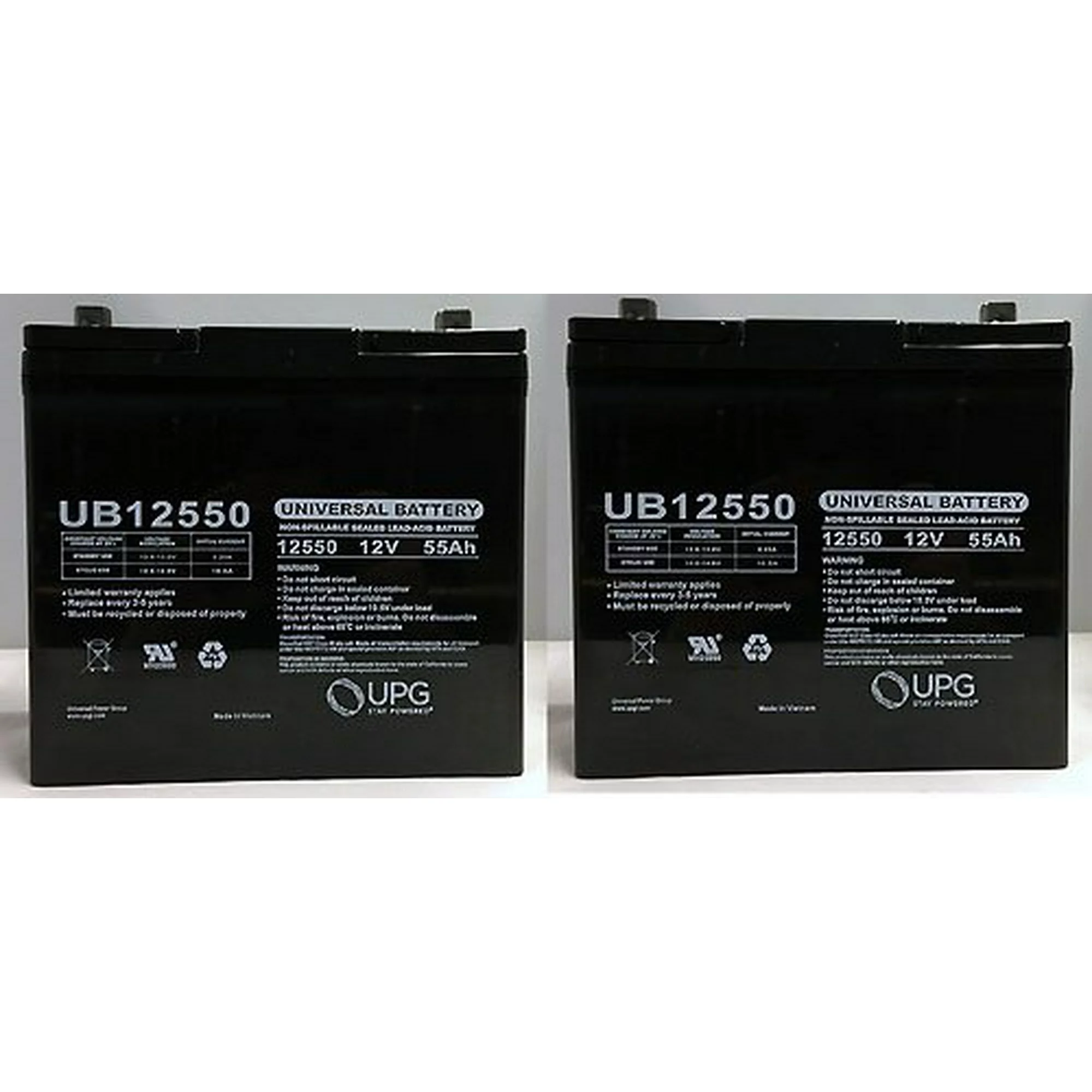 12V 55Ah Battery for 6Runner 10 Deluxe Powerchair - 2 Pack
