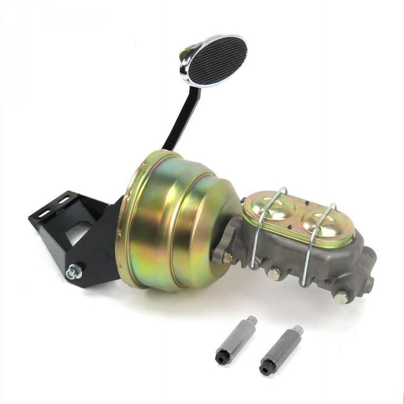 Helix Suspension Brakes & Steering  55-59 Chevy Truck Firewall 8 in. Single Brake Pedal Kit Disc & Drum Large Oval Chrome Pad