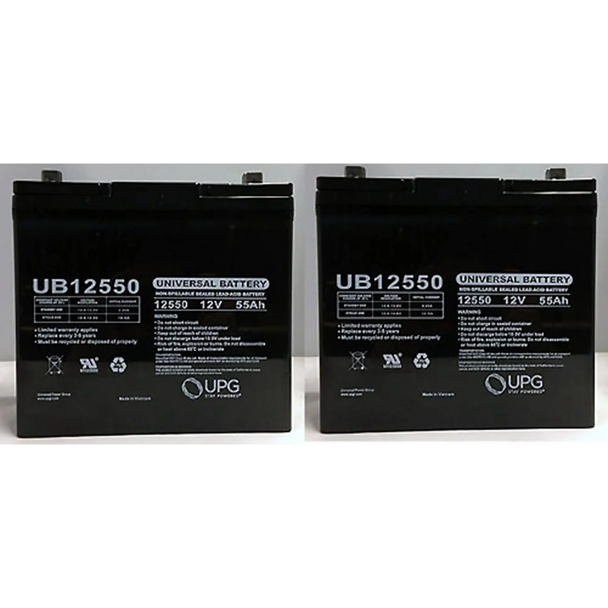 12V 55Ah Replacement SLA AGM Battery for ORTHO-KINETICS, 460, OUTSIDER, 4500 - 2 Pack