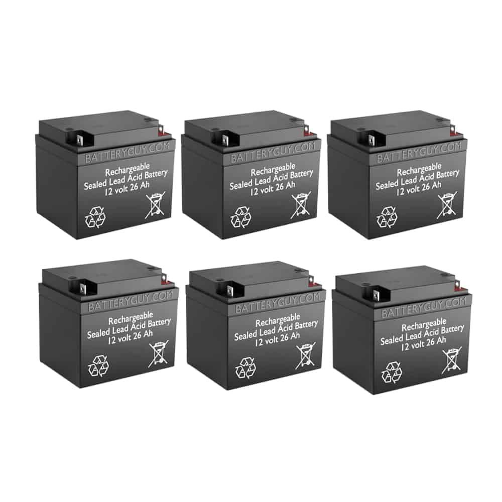 BatteryGuy MK ES26-12 replacement 12V 26Ah battery - BatteryGuy brand equivalent (qty of 6)