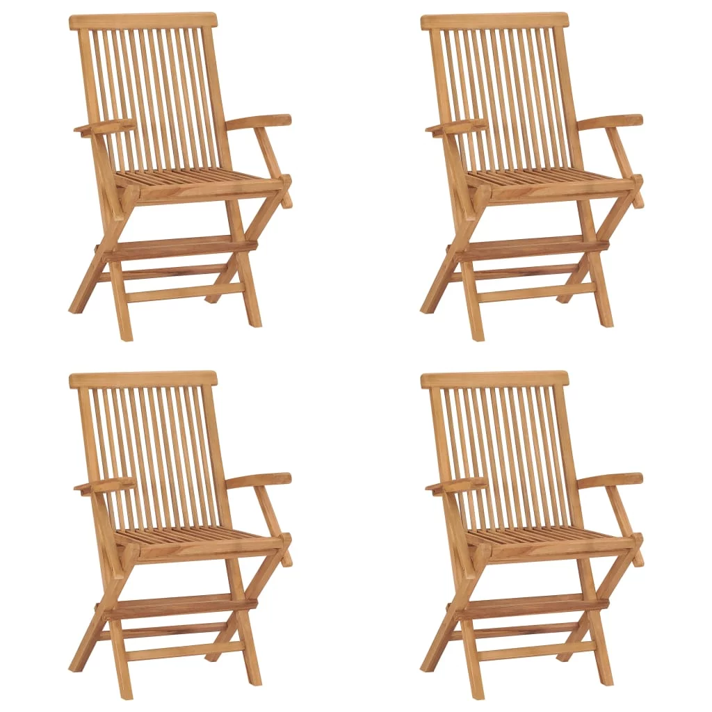 Irfora Folding Patio Chairs 4 pcs Solid Teak Wood
