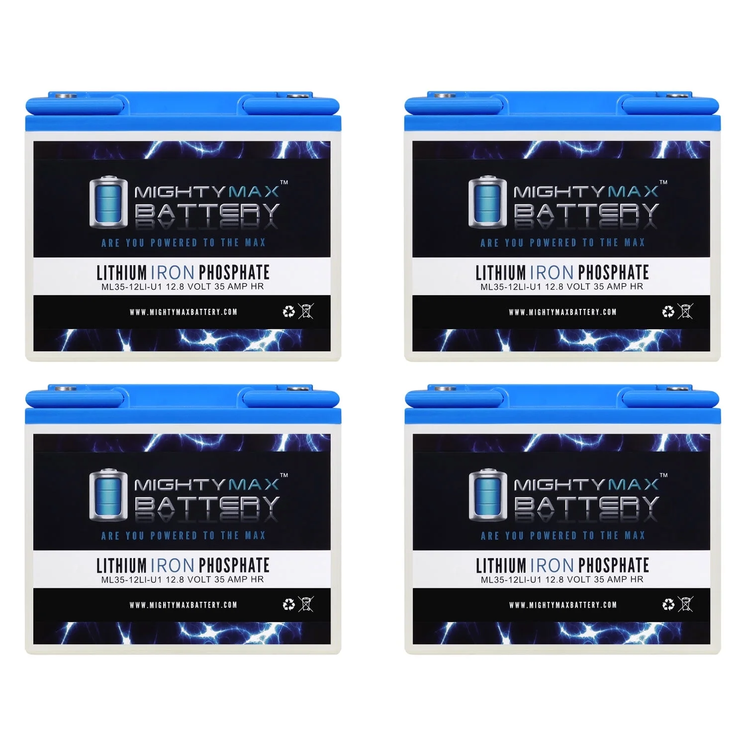 12V 35AH U1 Lithium Replacement Battery compatible with Golden Technology Regent Scooter Sterling - 4 Pack