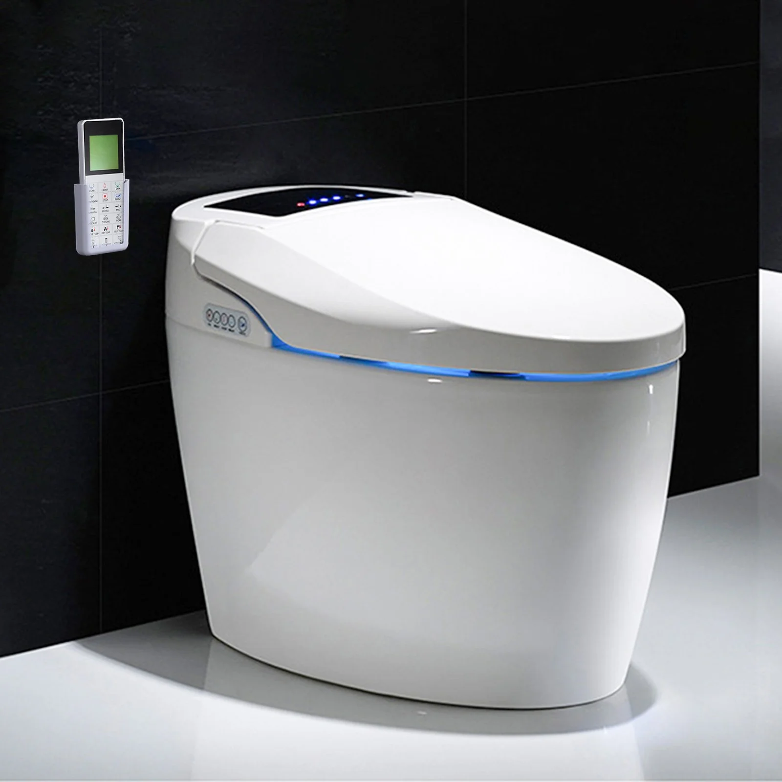 Intelligent Bidet One Piece Toilet with Auto Dual Flush, Heated Seat, Warm Water and Dry