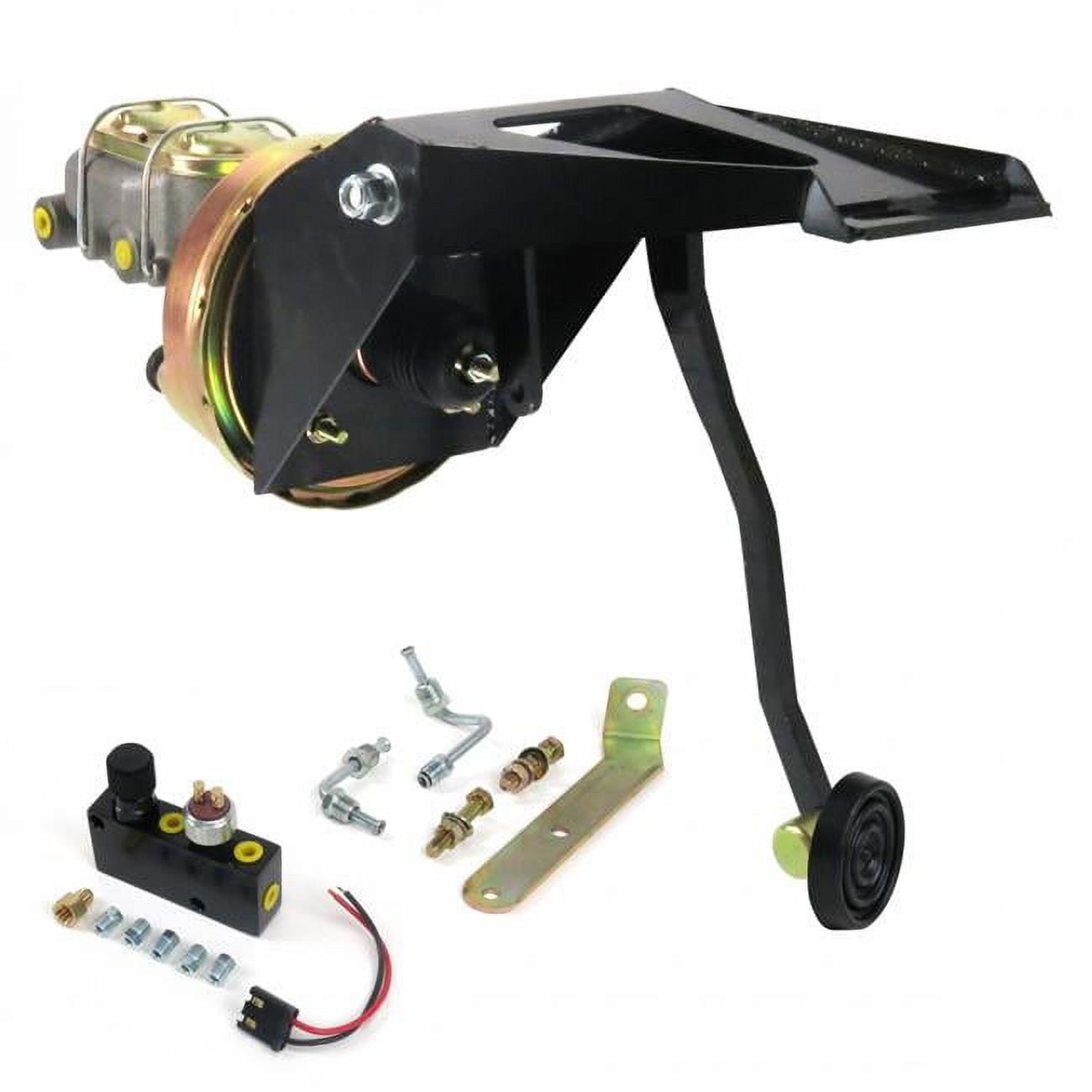 Helix Suspension Brakes & Steering  55-59 Chevy Truck Firewall 9 in. Single Brake Pedal Kit Adjustable Disc & Drum 3 in. Rubber Pad