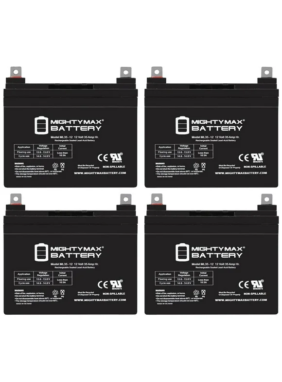 12V 35AH SLA Battery for Craftsman 25780 LawnTractor andMower - 4 Pack