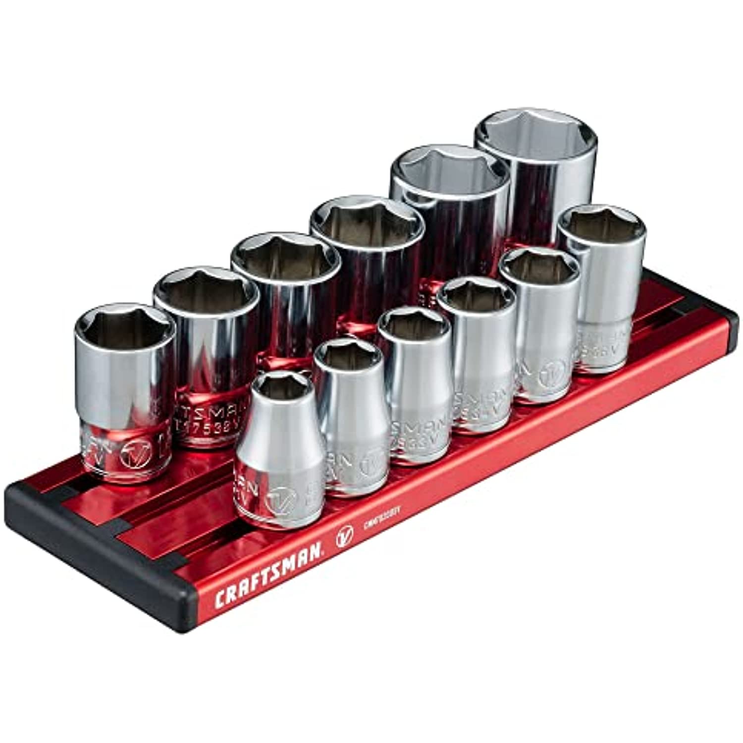 CRAFTSMAN V-SERIES Socket Set, Shallow MM, 3/8 Inch Drive, 12 Piece (CMMT17530V)