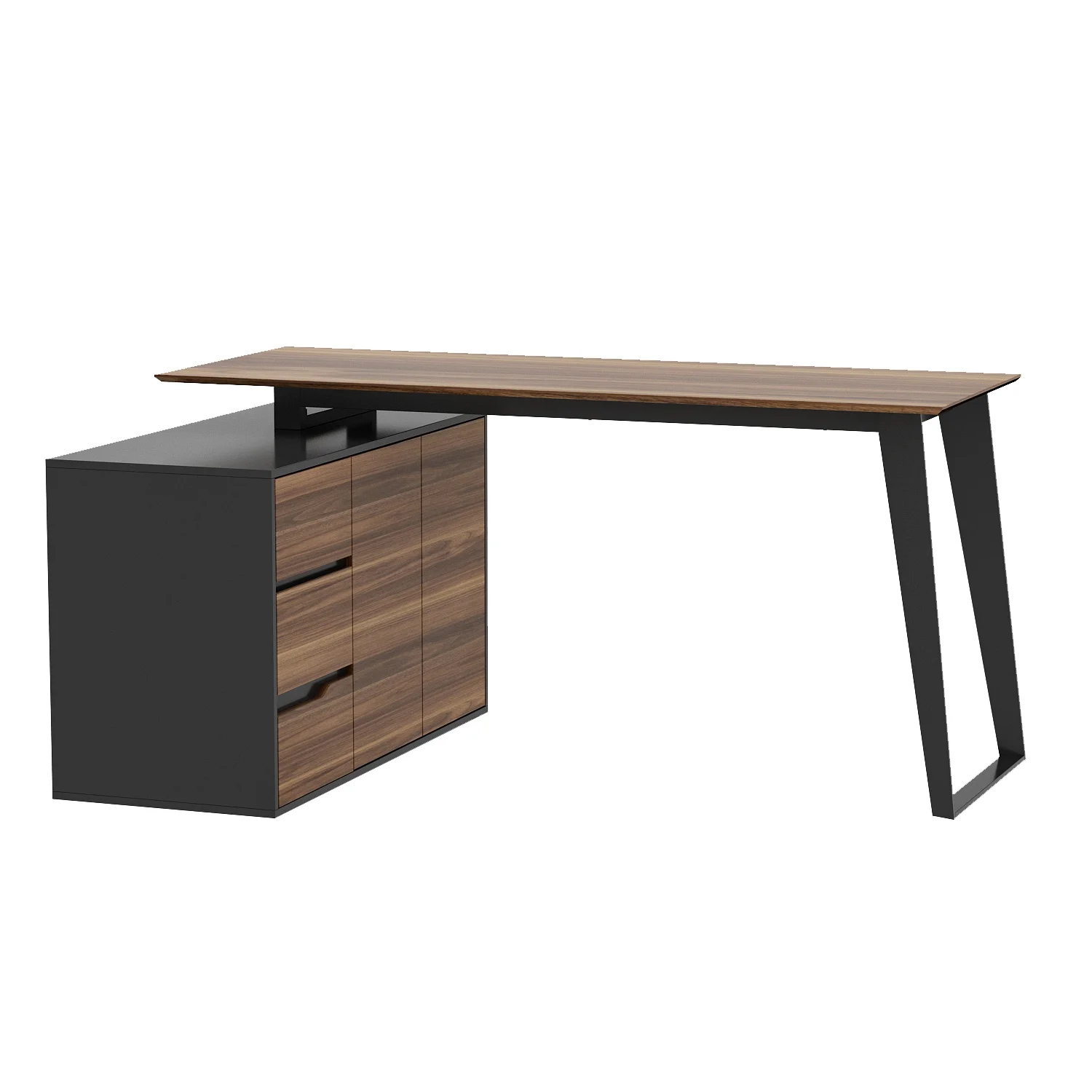 OXYLIFE L Shaped Office Desk with Drawers, 54.3 Inch Corner Computer Table with Storage Shelves, Rustic Reversible Desk Workstation for Home Office