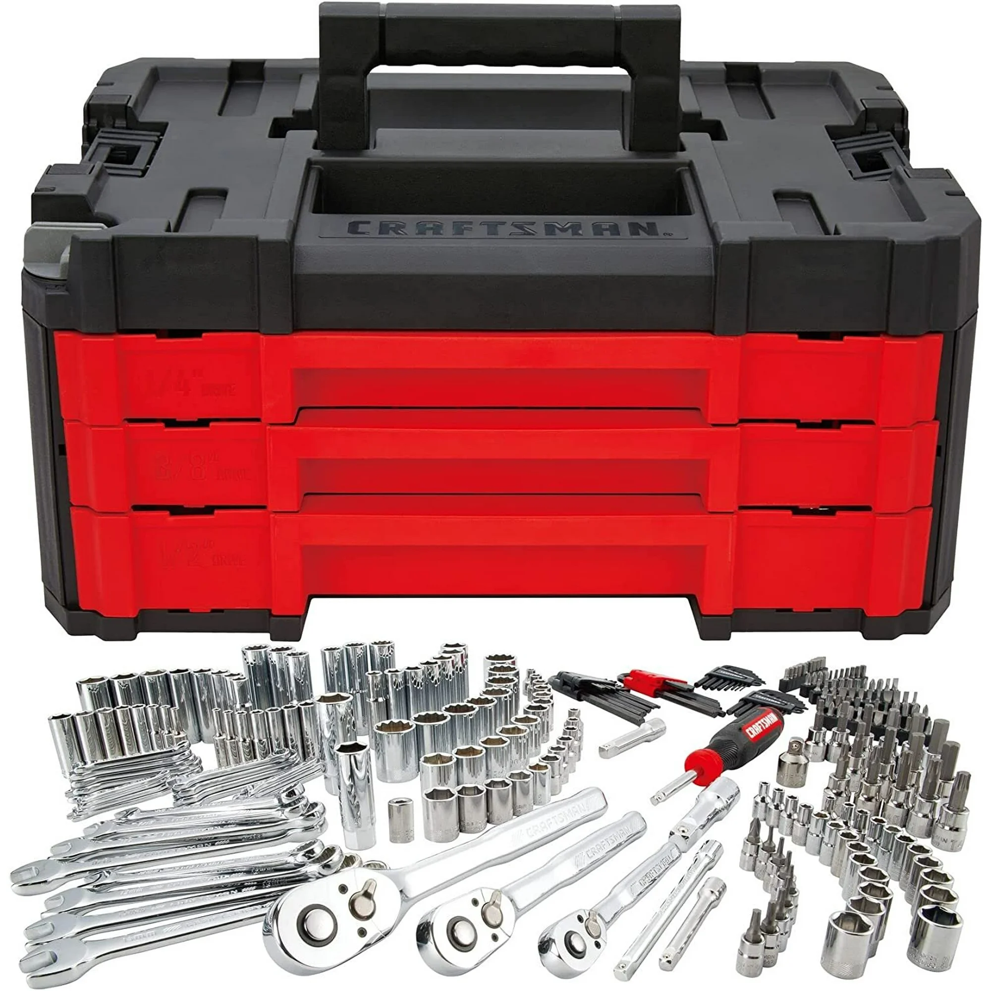 CRAFTSMAN 262-Piece Mechanic Tool Set, Master Socket Set with 3-Drawer VERSASTACK Tool Box, SAE/Metric Set (CMMT45309)