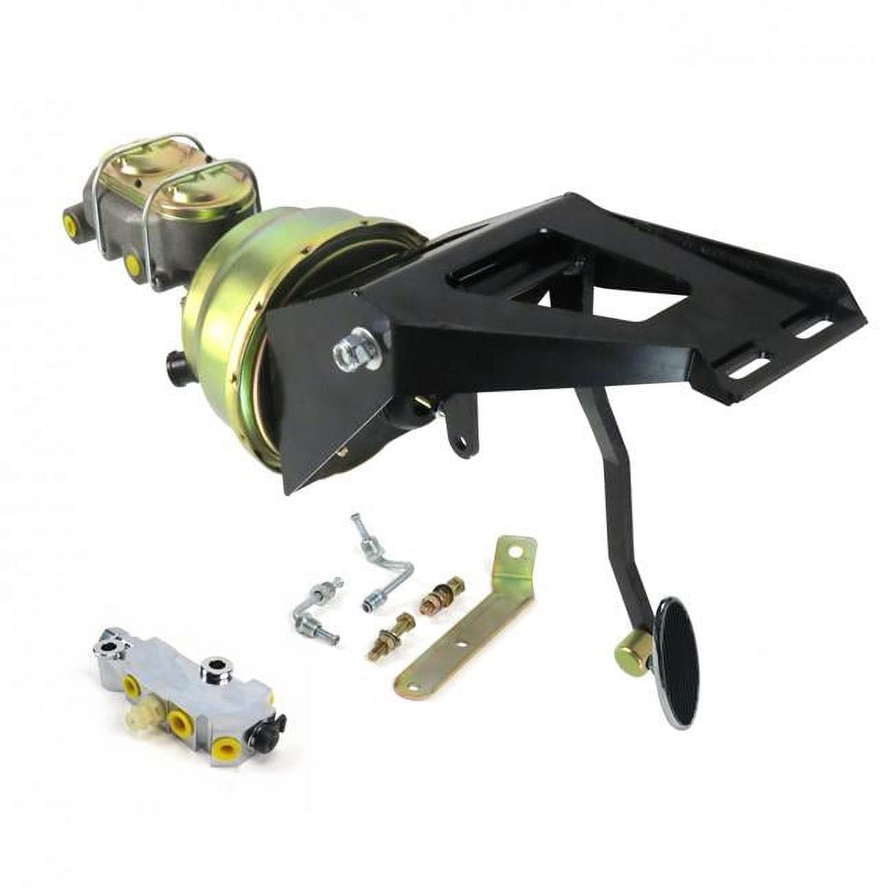 Helix Suspension Brakes & Steering  55-59 Chevy Truck Firewall 8 in. Dual Brake Pedal Kit Disc & Drum Small Oval Chrome Pad