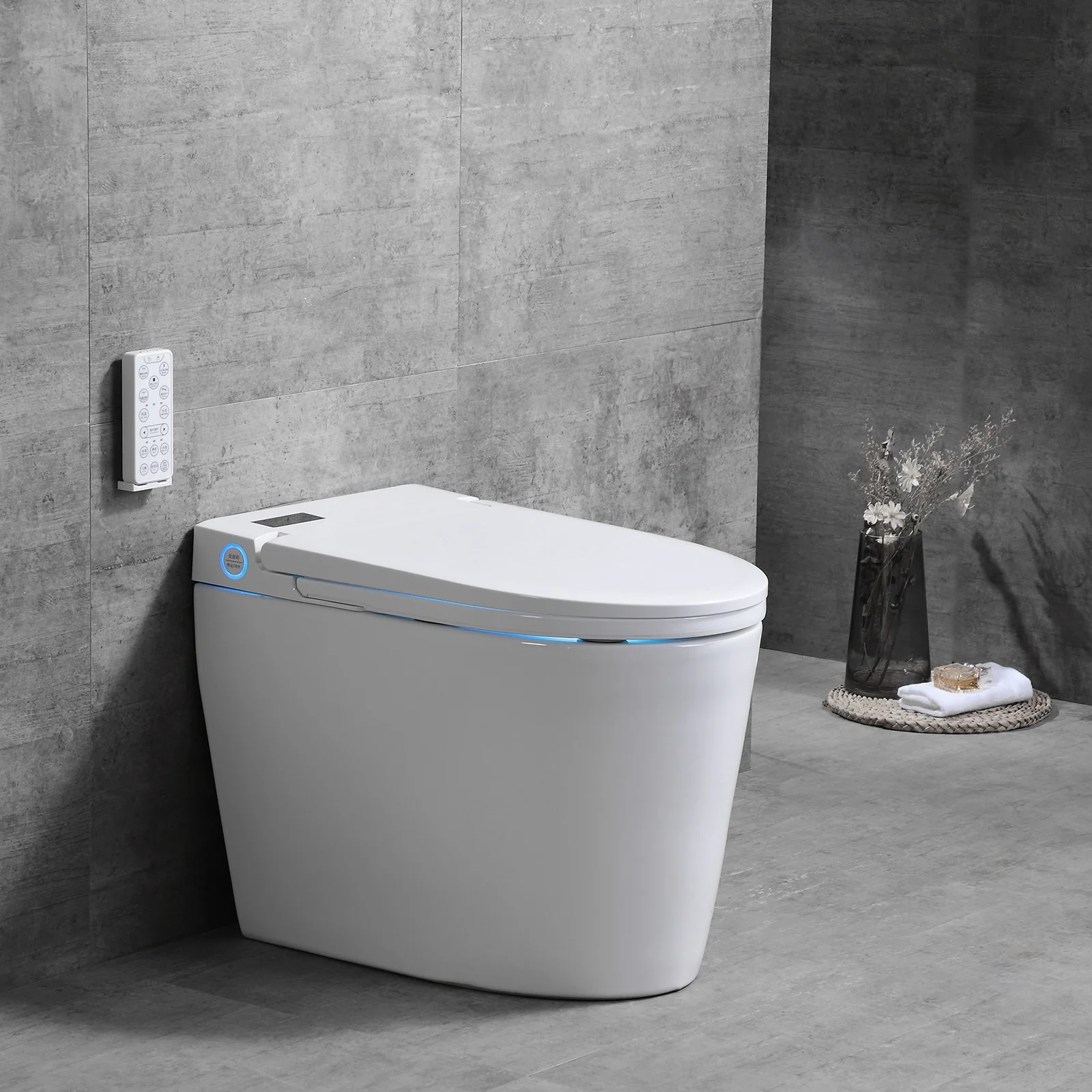 Intelligent Bidet One Piece Toilet with Auto Dual Flush, Heated Seat, Warm Water and Dry