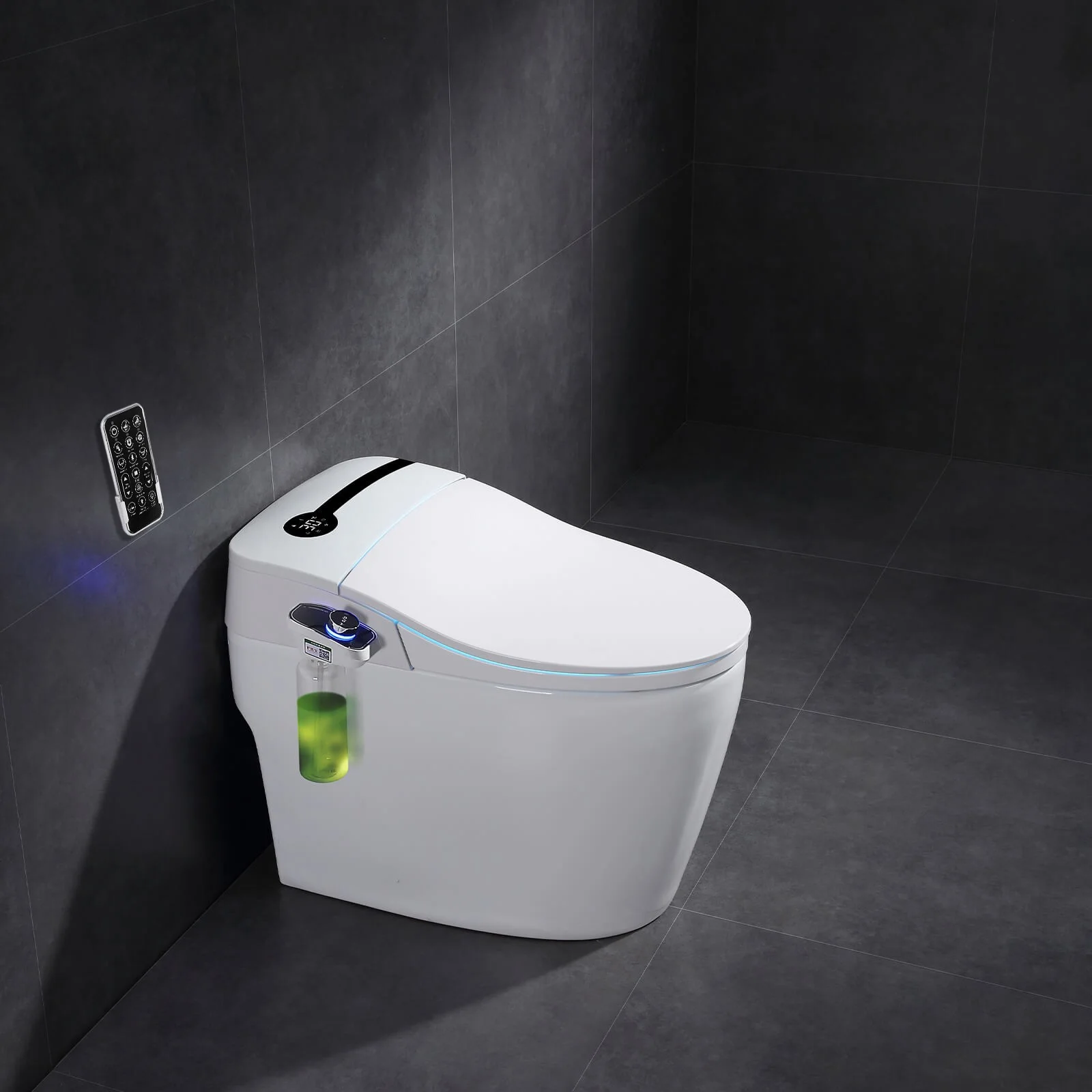 Intelligent Bidet One Piece Toilet with Auto Dual Flush, Heated Seat, Warm Water and Dry
