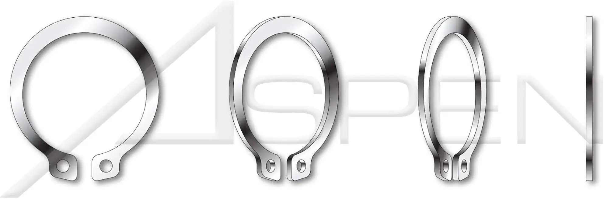 (200 pcs) M19, DIN 471, Metric, External Retaining Rings, Stainless Spring Steel