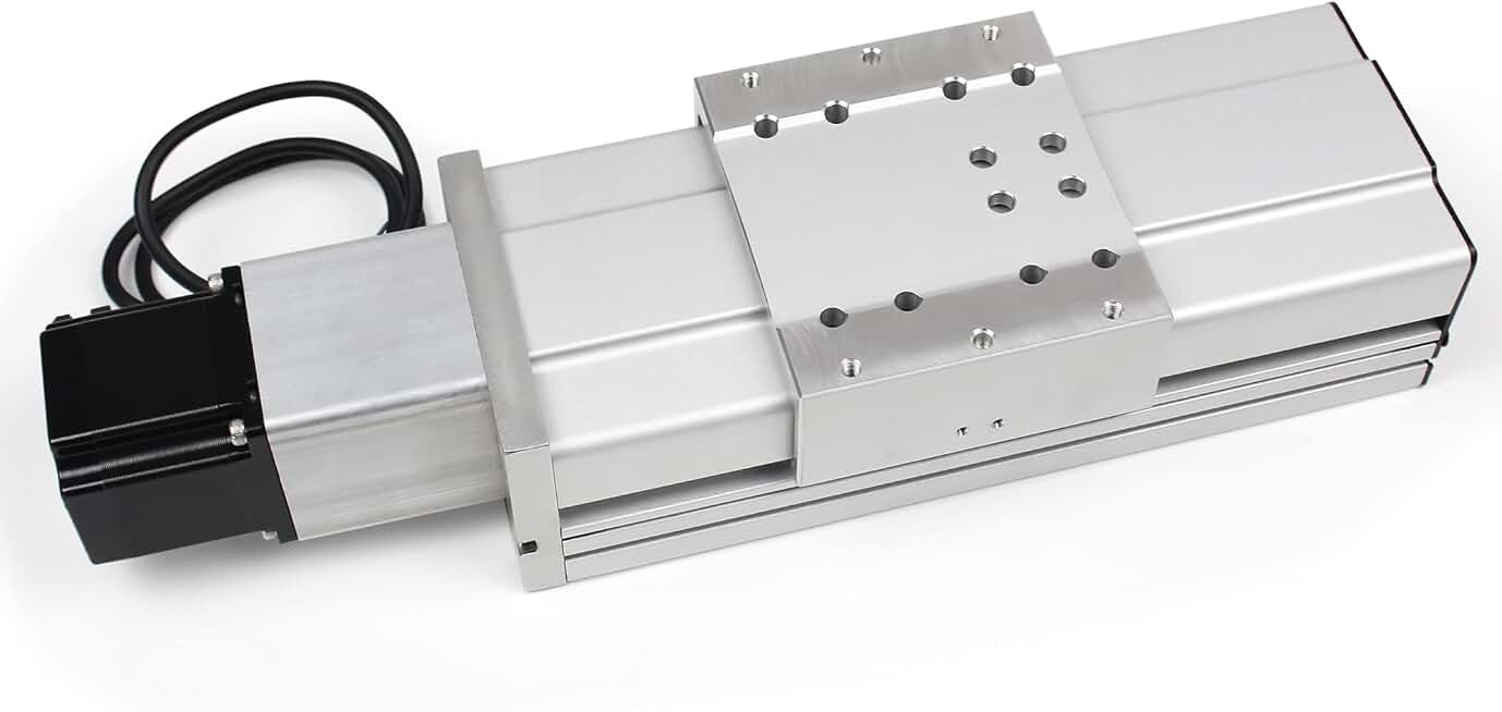 RATTMMOTOR FBX100-600mm Heavy CNC Linear Actuator Kit, Aluminum Alloy Fully Enclosed Linear Motion Stage Actuator Double Linear Slide Rail X Y Z Axis Linear Slide Table Linear Motion Guide for CNC