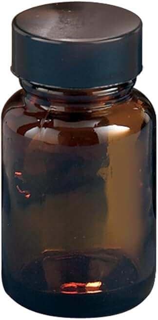 Kimble Type III Soda-Lime Glass Amber Round Wide Mouth Packer Bottle with Pulp/Vinyl-lined Caps, Capacity 4oz (Case of 180)