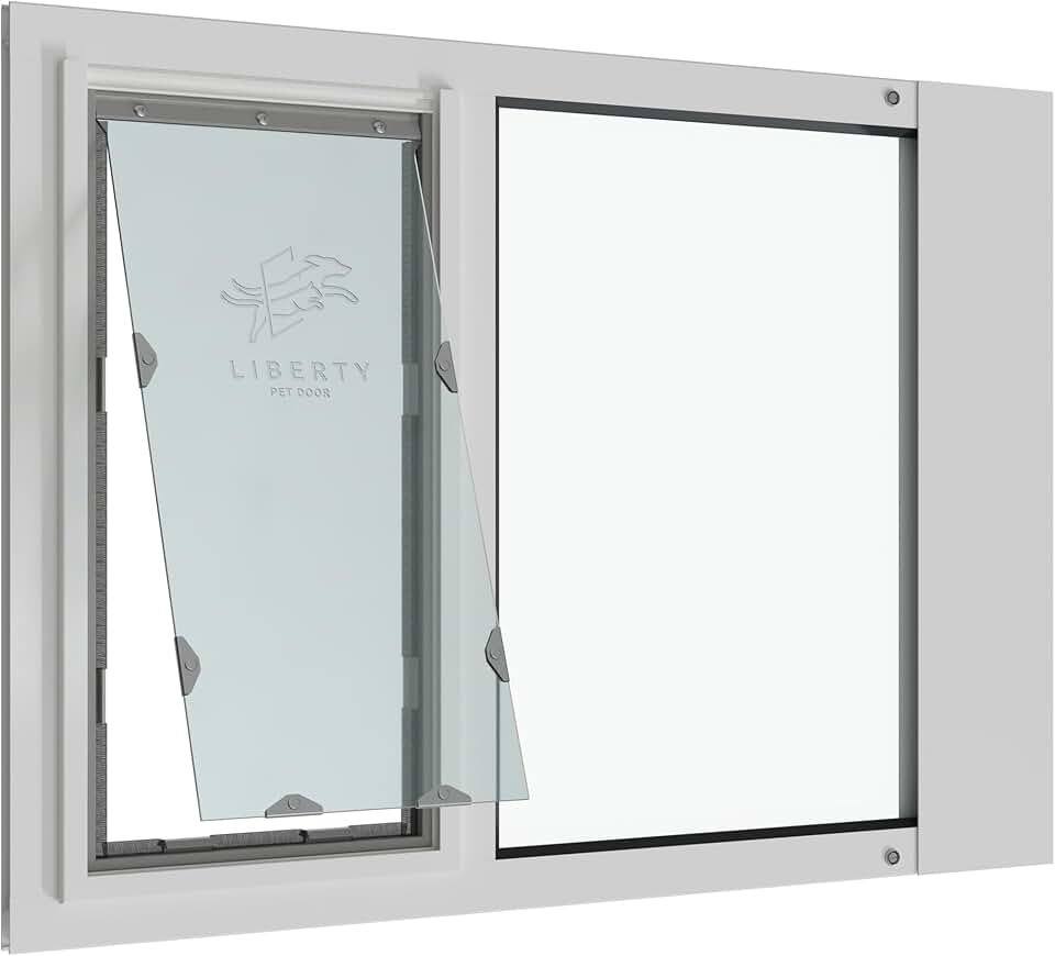 Liberty Dragon Panel for Sash Windows | Durable Aluminum Frame with Closing Cover | Energy Efficient Safety Glass | White, Large Flap, 32