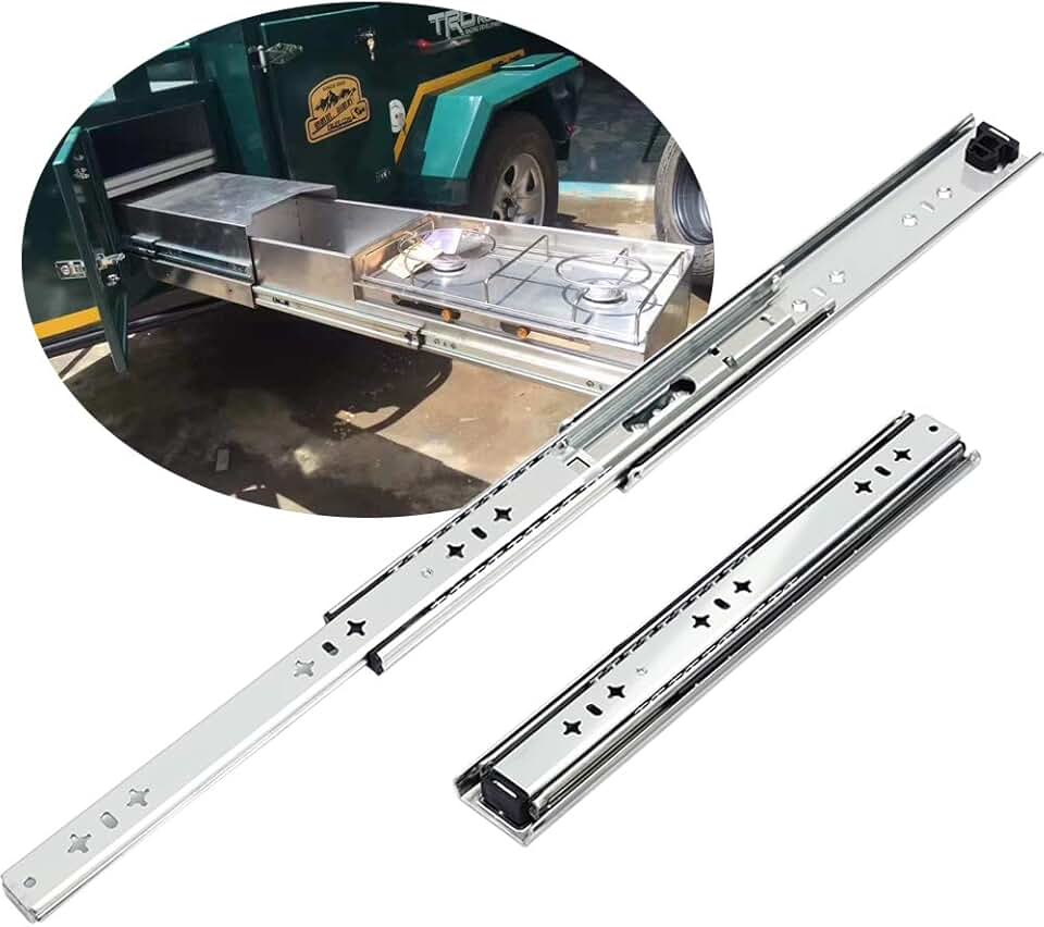 AILILI Ball Bearing Slides for Craftsman Slide Material Thicker Drawer Runners 120kg Load Capacity Drawer Slides Heavy-Duty Removable Easy to Install Bearing Drawer
