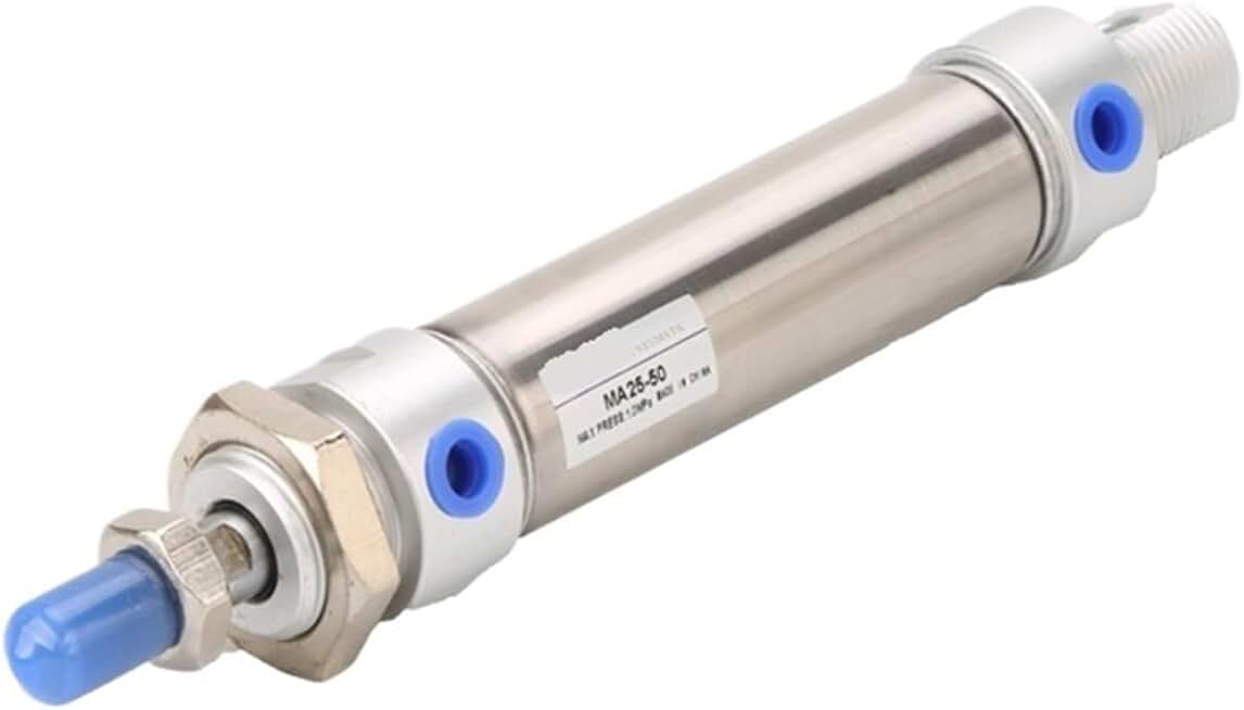 MAC40-25 Stainless Steel Air Pneumatic Cylinder MAC40-50 MAC40-75 MAC40-100 MAC40-125 MAC40-150 MAC40-175 MAC40-200 with Cushion 1Pcs(MAC50-125-S)