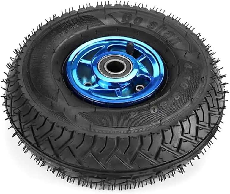 1 Pc 10 Inch Caster Rubber 3.50-4 Plastic Steel Inflatable Wheel Cart Valley, Black