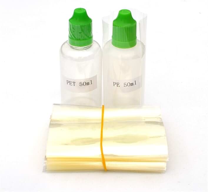 Clear PVC Heat Shrink Wrap Film for 50ml E Liquid Plastic Bottle Eye Drop Bottles Heat Shrink Film Shrink Seal (Size : 3000pcs)