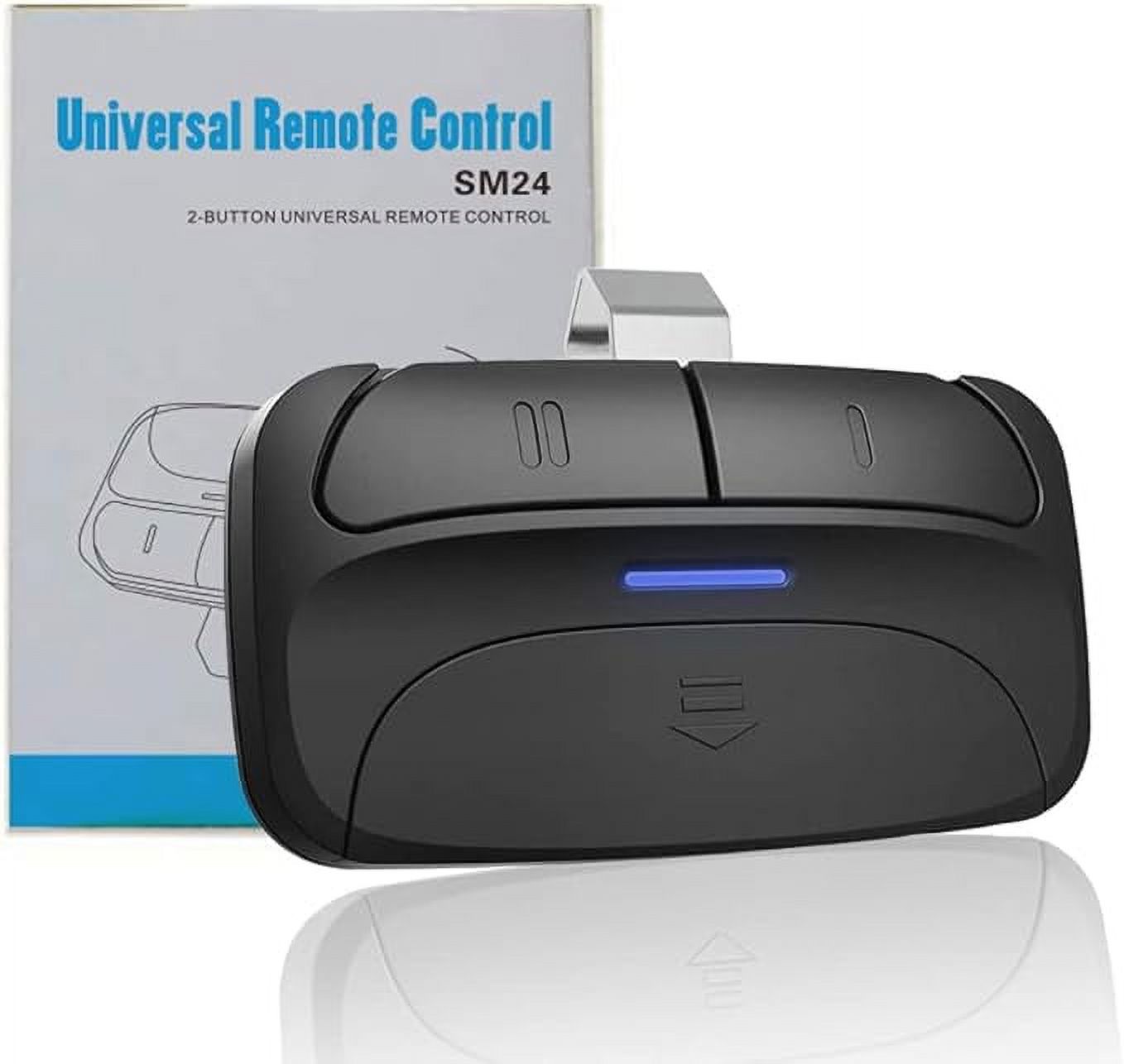 Universal 2-Button Garage Door Opener Remote, Works with Chamberlain, LiftMaster, Craftsman, Genie, DIP Switch and More, Replacement for Clicker KLIK1U 375UT 373LM 973LM 893LM 893MAX